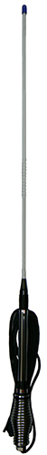 White UHF 477MHz CB mobile elevated feed antenna, barrel spring, 25W, 6.6dBi – 950mm